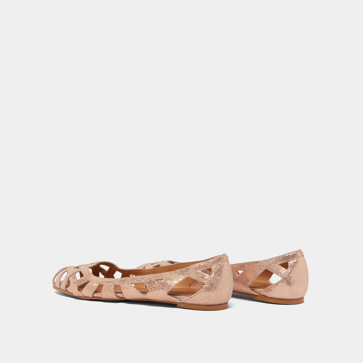 Cut-out ballet flats with laminated copper upper | DERAY