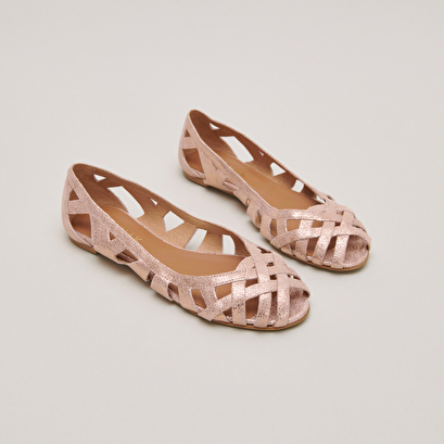 Cut-out ballet flats copper