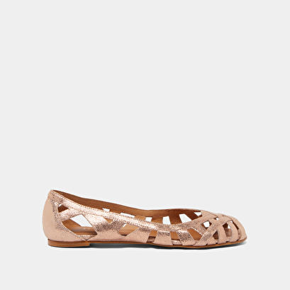 Cut-out ballet flats copper