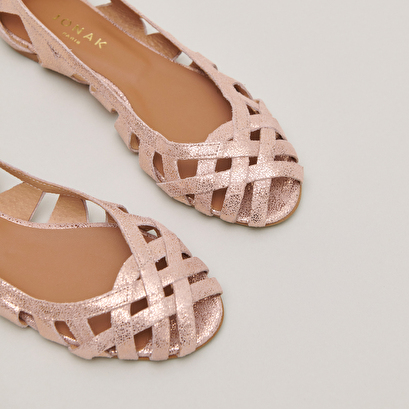 Cut-out ballet flats copper