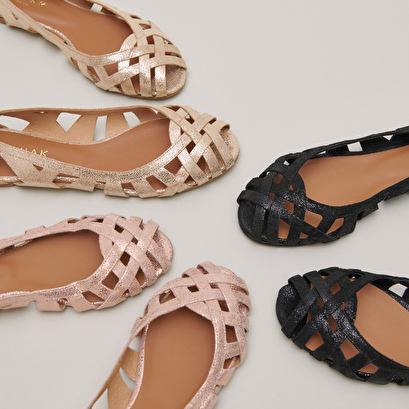 Cut-out ballet flats copper