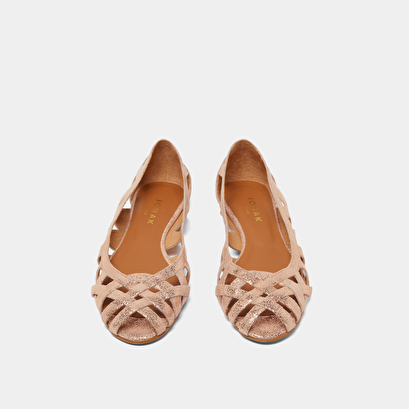 Cut-out ballet flats copper