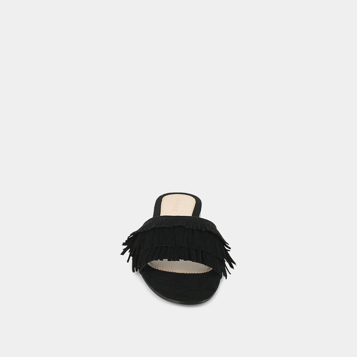 Black suede mules with fringe | WENDY