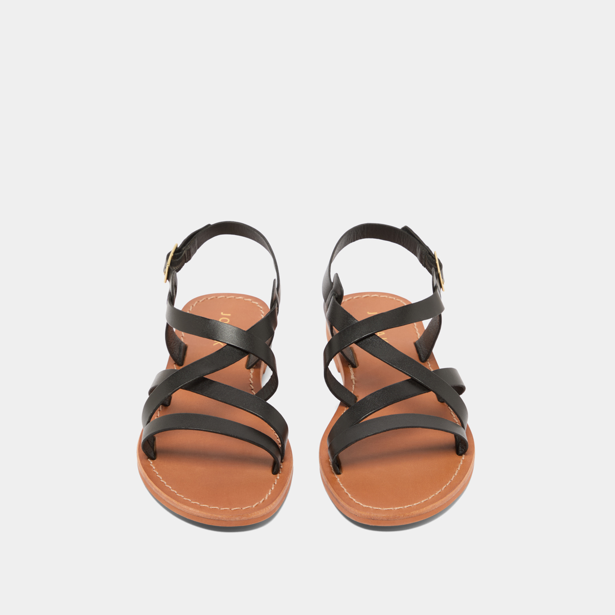 Sandals in black leather | WISCHIA