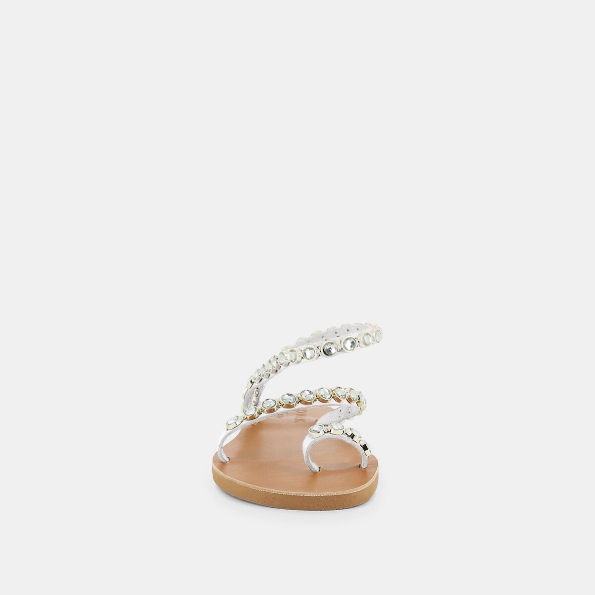 Jewelled sandals in white leather | CRISTO