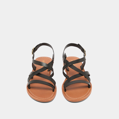 Sandals in black leather | wischia