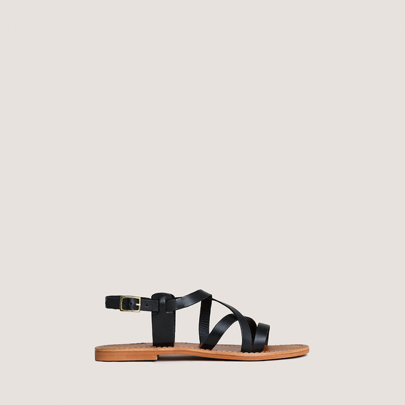 Sandals in black leather | WISCHIA