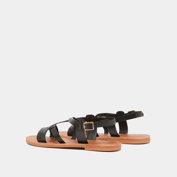 Sandals in black leather | WISCHIA