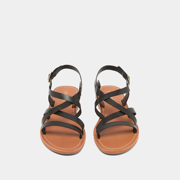 Sandals in black leather | WISCHIA