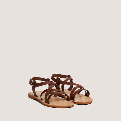 Cognac-coloured sandals in leather | wischia