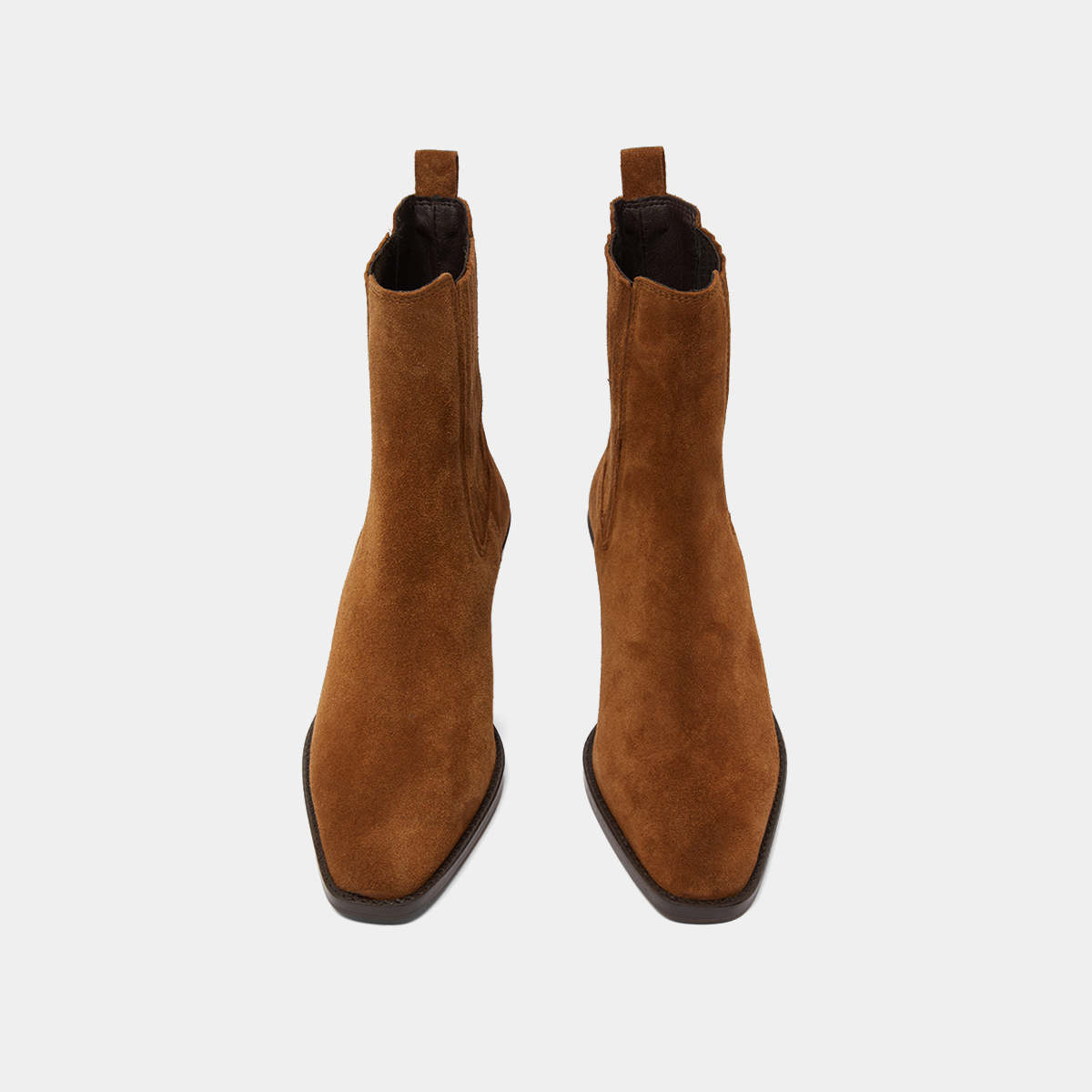Heeled boots with gathers in brown suede | BIRMAN