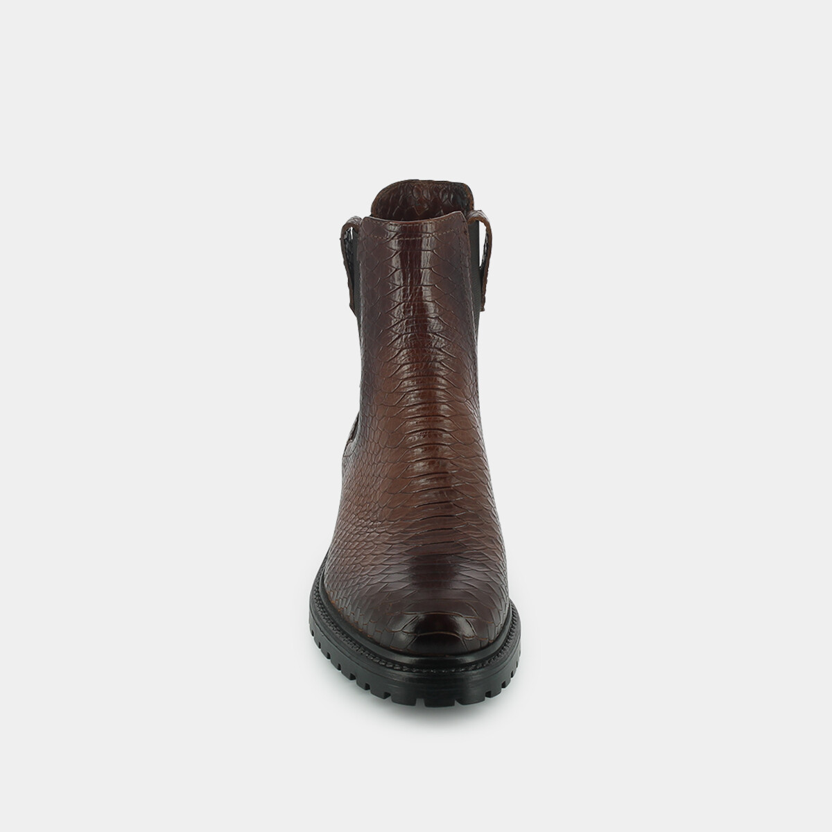 Flat boots in cognac reptile | CANDIDE