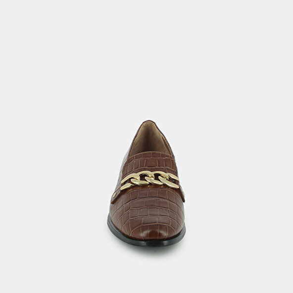 Moccasins in cognac crocodile leather | ARTEMAS
