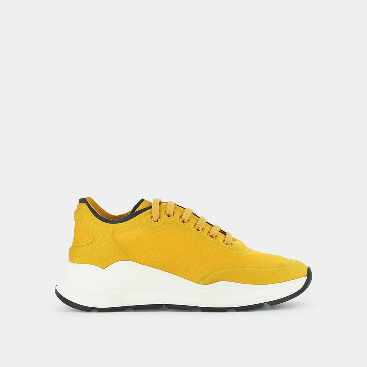 Sneakers with chunky soles in yellow textile | CERETA