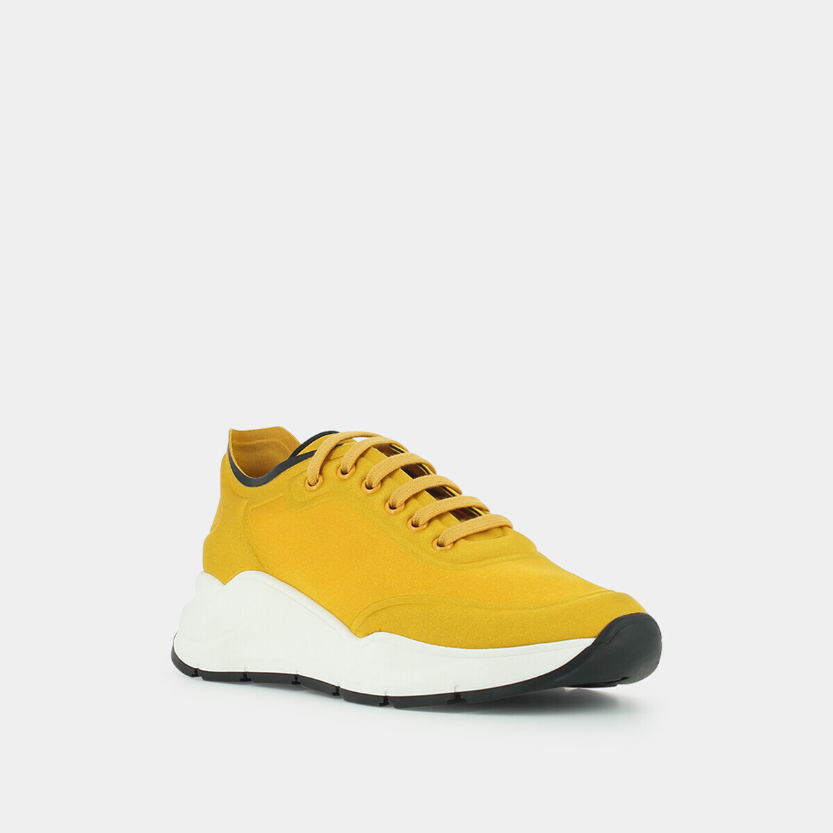 Sneakers with chunky soles in yellow textile | CERETA