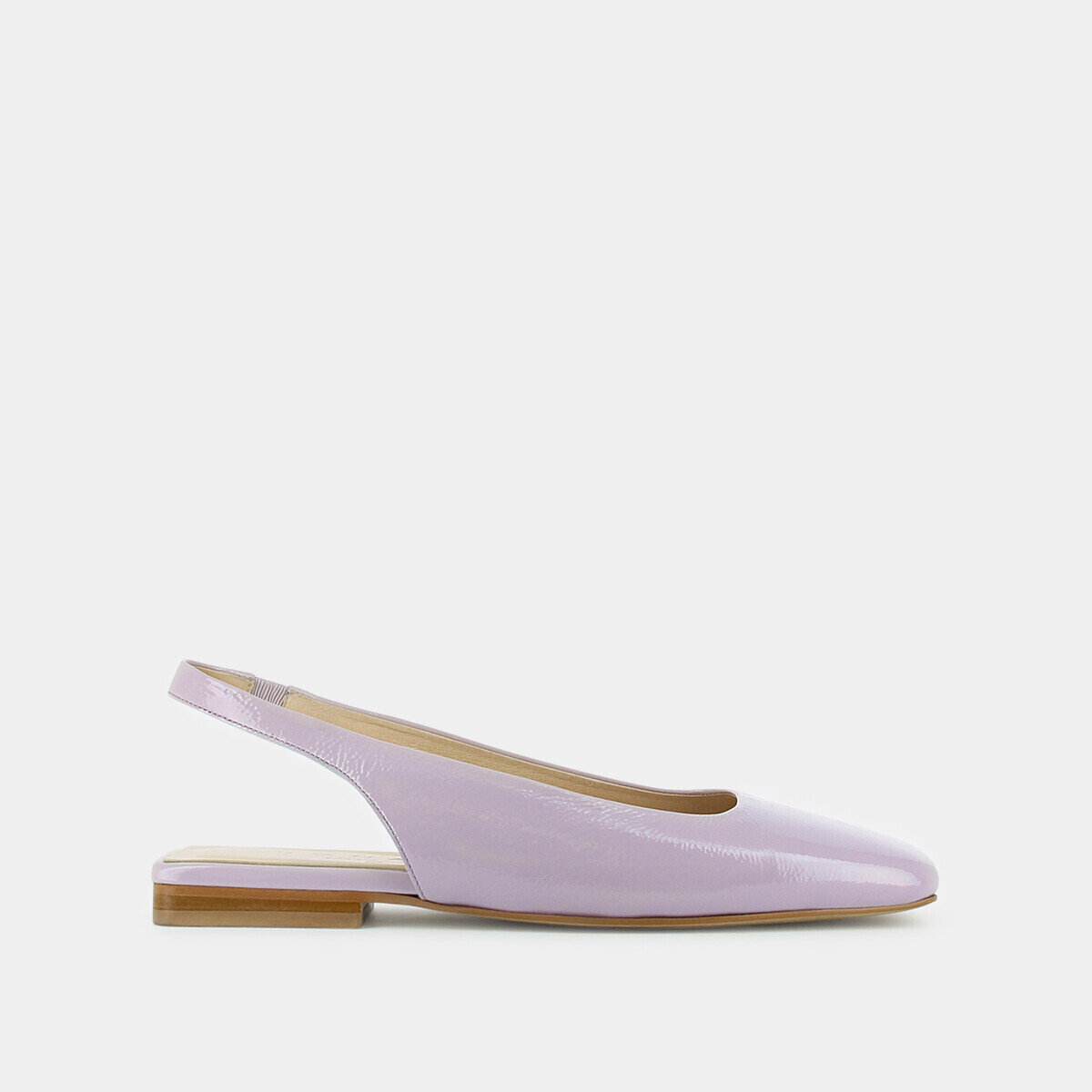 Square toe ballet slingback in lilas patent leather | DUCINO