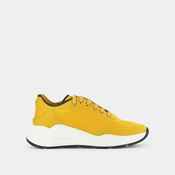 Sneakers with chunky soles in yellow textile | CERETA