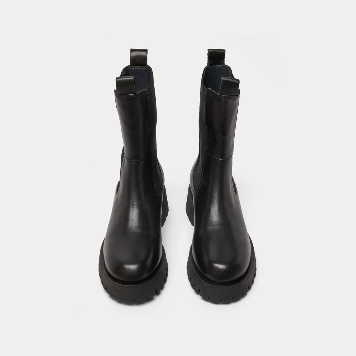 Platform boots in black leather | RIDLE