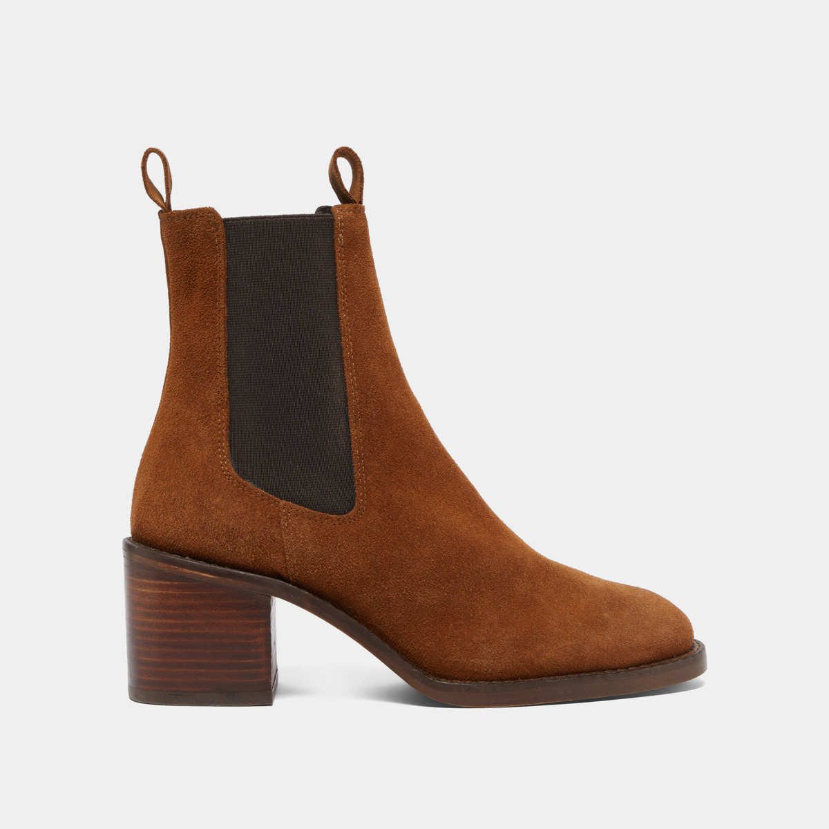 Bottines à talons in cognac suede | BERTILLE