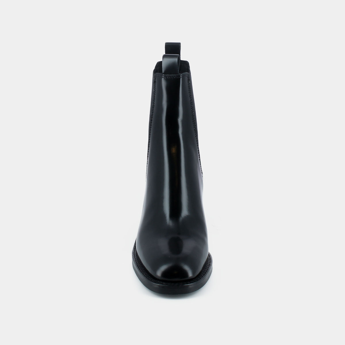 Bottines à talons in black leather | BERTILLE