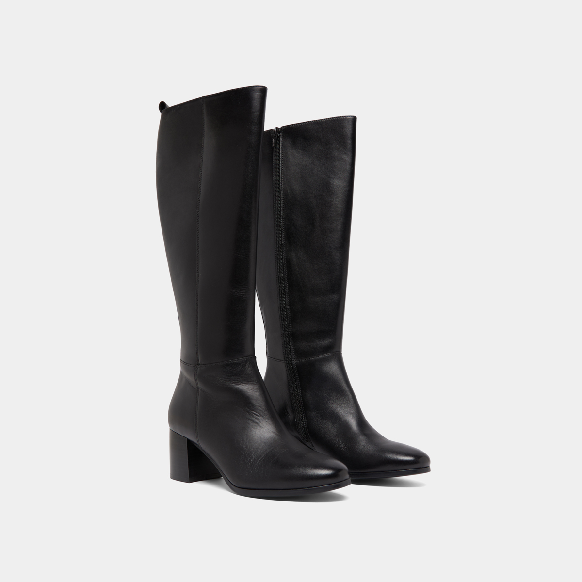Bottes hautes à talons in black leather | ARMINA