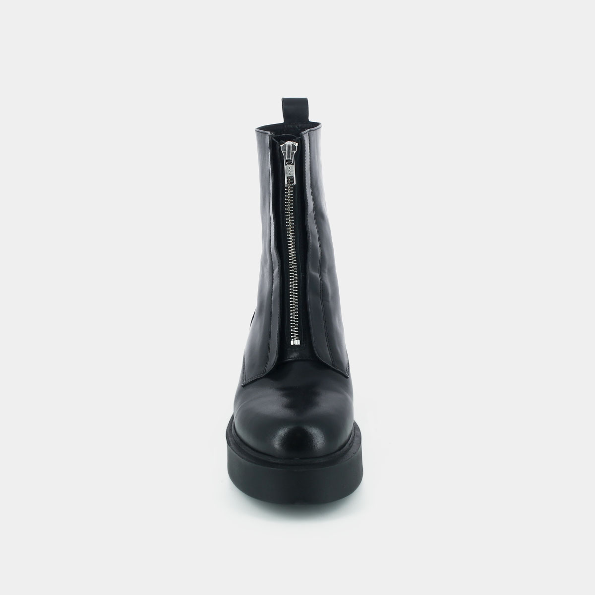 Zipped boots with platform in black leather | ALBERT