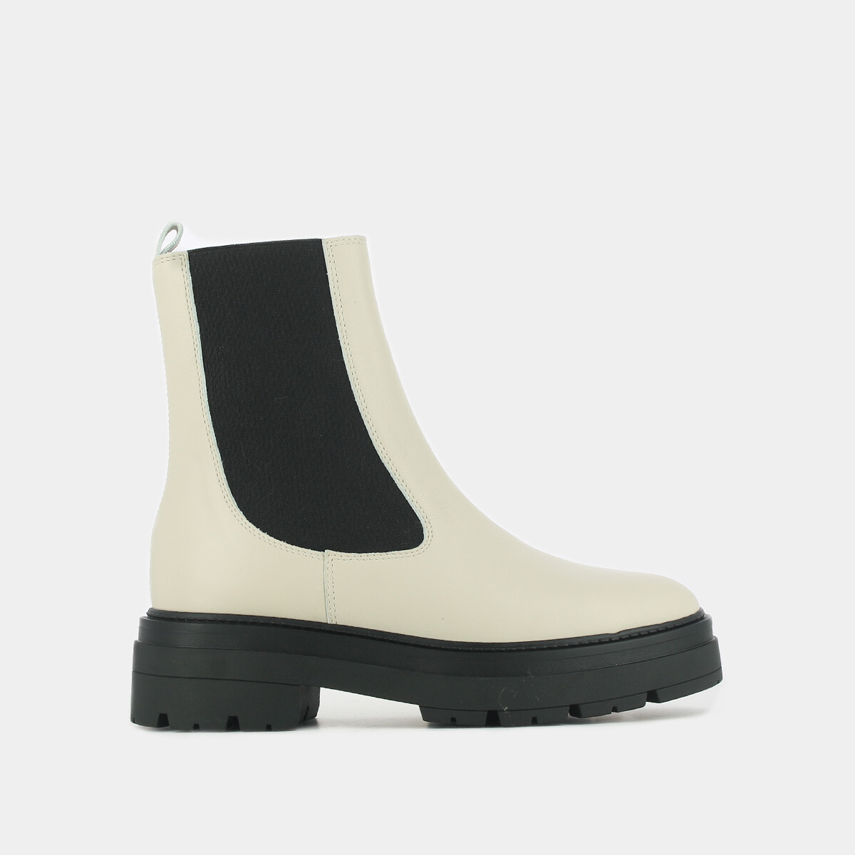 Platform lowboots in ecru leather | PICUS