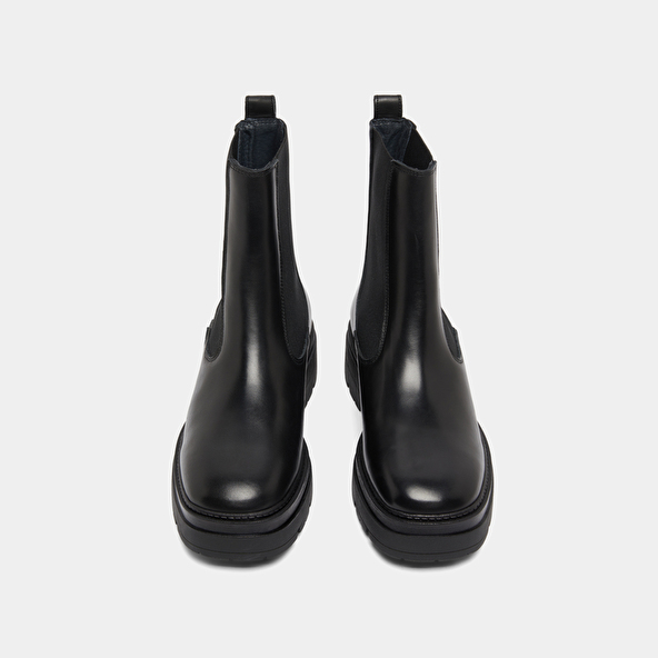 Platform lowboots in black leather | PICUS