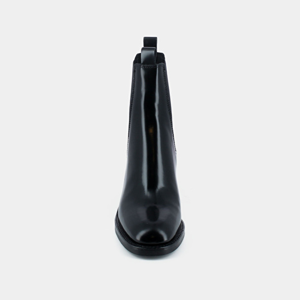 Bottines à talons in black leather | BERTILLE