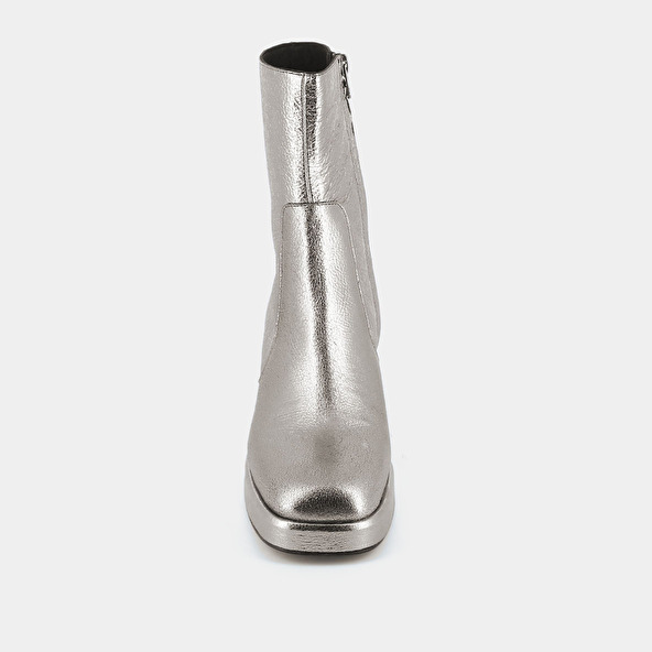 Platform boots in silver cracked leather | BRIGAND