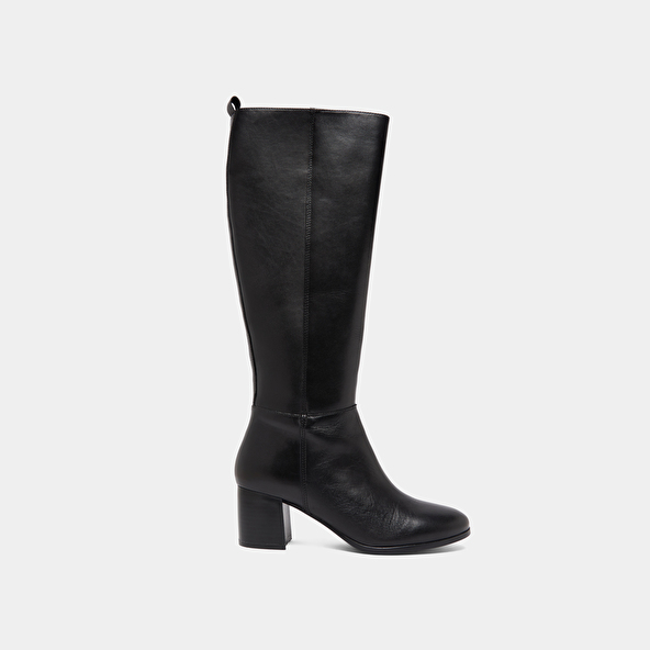 Bottes hautes à talons in black leather | ARMINA