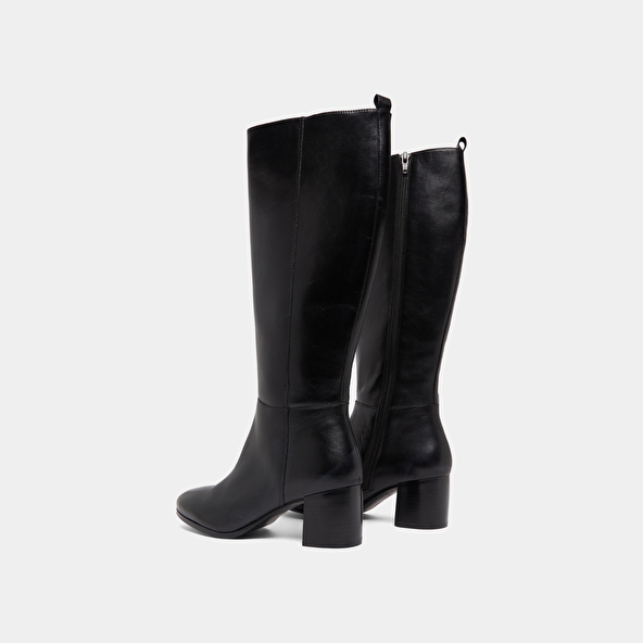 Bottes hautes à talons in black leather | ARMINA