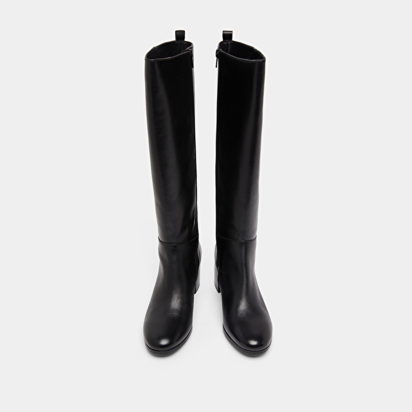 Bottes hautes à talons in black leather | ARMINA