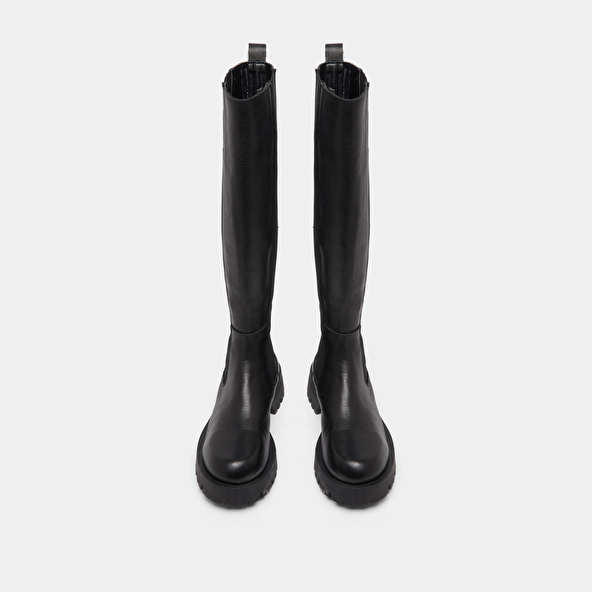 Bottes à plateformes in black leather | REBEL