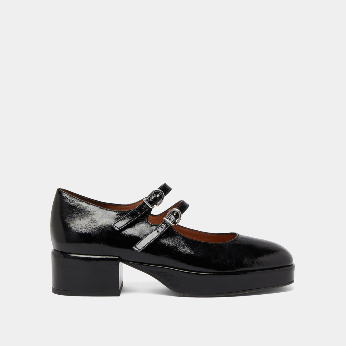 Babies à talons et brides in black leather | VICTORIA