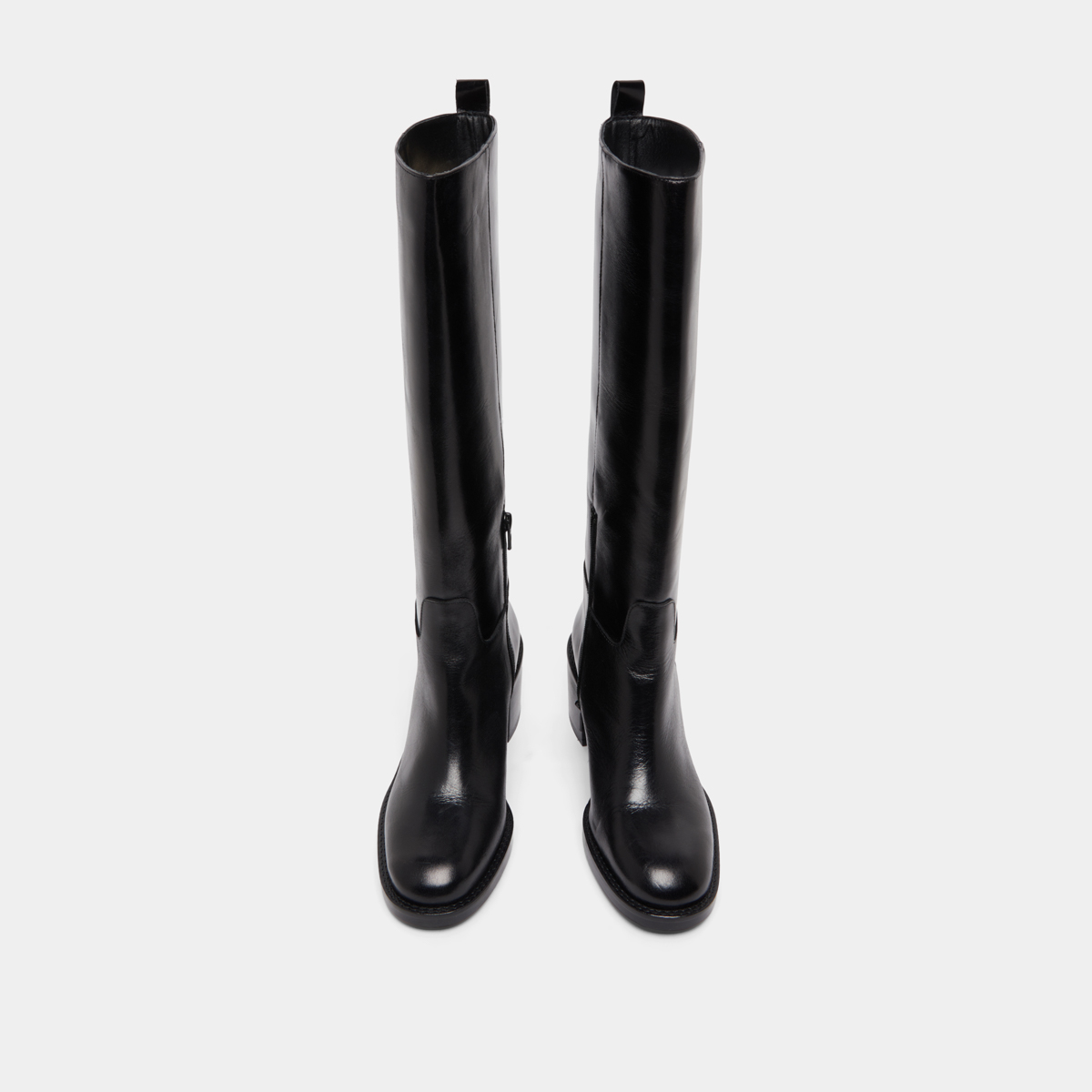 Bottes hautes à talons in black leather | BONNIE
