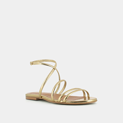 Flat strappy sandals and straps platinum