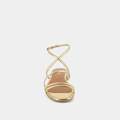 Flat strappy sandals and straps platinum