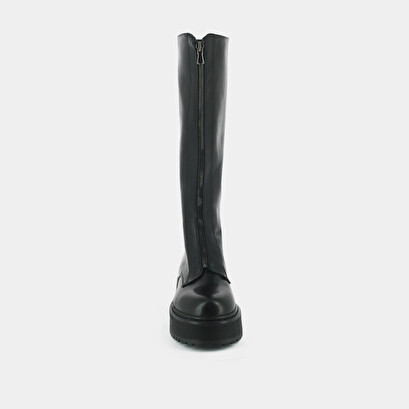 Lowboots with platform and zip closure in black leather | ralph