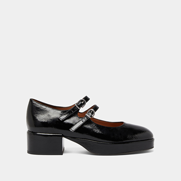 Babies à talons et brides in black leather | VICTORIA