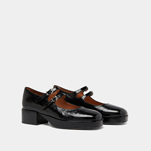 Babies à talons et brides in black leather | VICTORIA