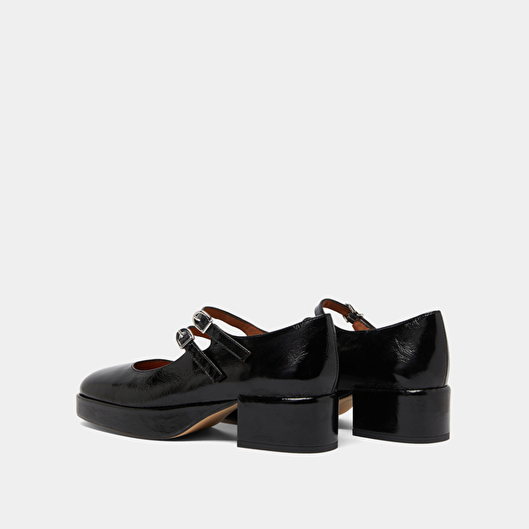 Babies à talons et brides in black leather | VICTORIA