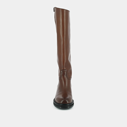 Silver buckle boots in cognac leather | ready