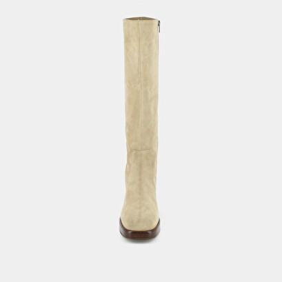 Platform boots in beige suede | betina