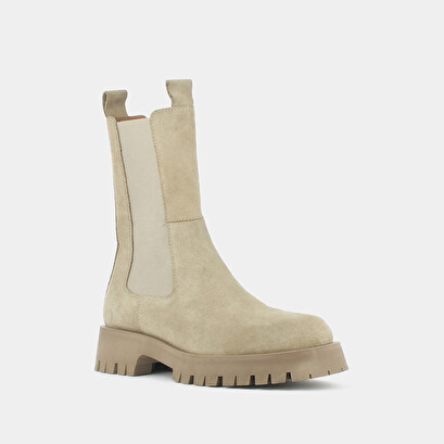 Platform boots beige