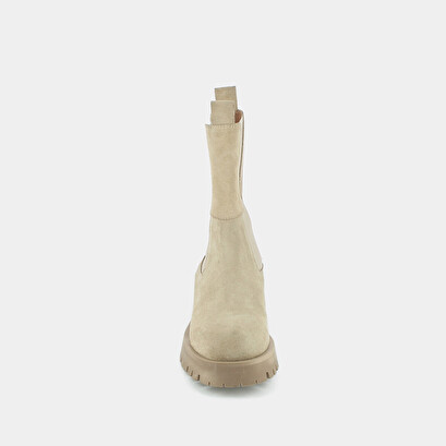 Platform boots beige