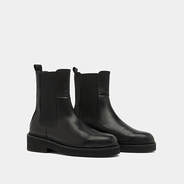 Boots à élastiques in black leather | DADO