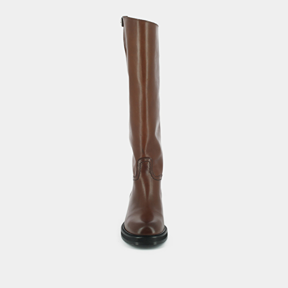 Silver buckle boots in cognac leather | READY