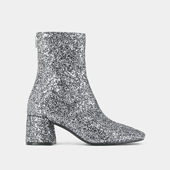 Heeled boots in anthracite glitter | BENONIE