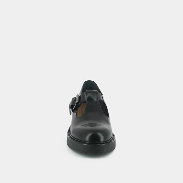 Thick-soled pumps in black shiny leather | DIDINE